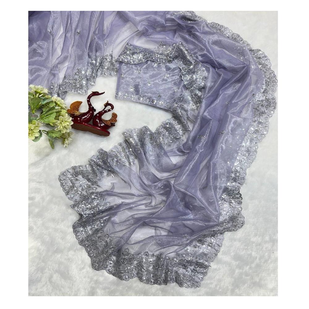 Twil Net Fabric Saree