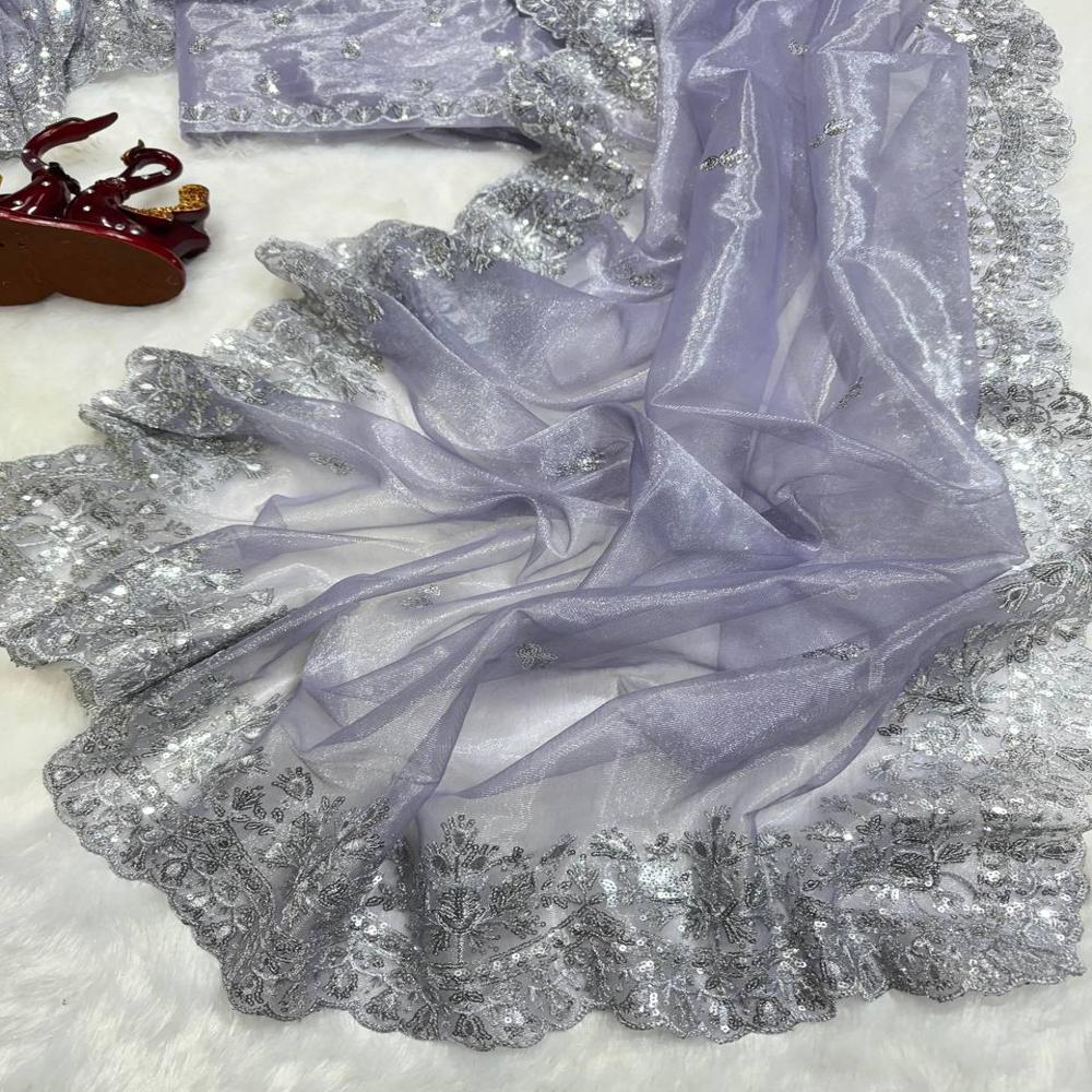 Twil Net Fabric Saree