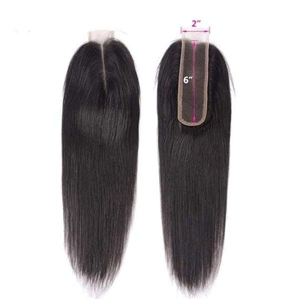 2X6 Lace Closure Human Hair Middle Part Straight Transparent Lace Closure 100% Human Hair