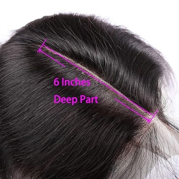 2X6 Lace Closure Human Hair Middle Part Straight Transparent Lace Closure 100% Human Hair