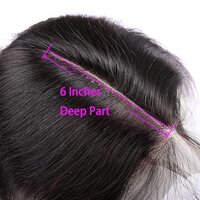 2X6 Lace Closure Human Hair Middle Part Straight Transparent Lace Closure 100% Human Hair
