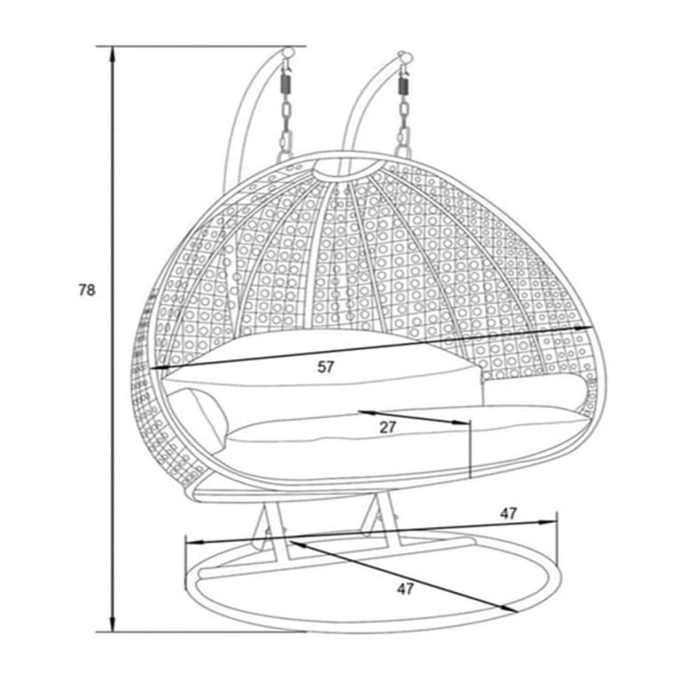 Outdoor Furniture Double Seater Swing, Beautiful Swing with Stand