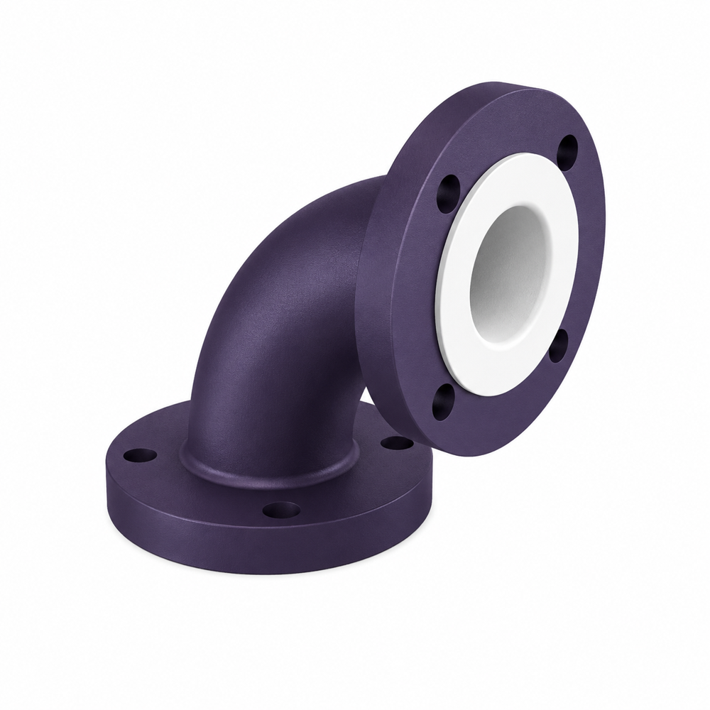 90 डिग्री PTFE लाइन वाला एल्बो