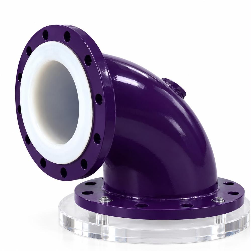 90 Degree Ptfe Lined Elbow - Material: Pvc