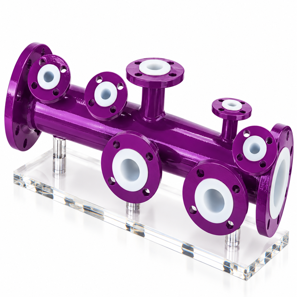 Ptfe Lined Header - Color: Black