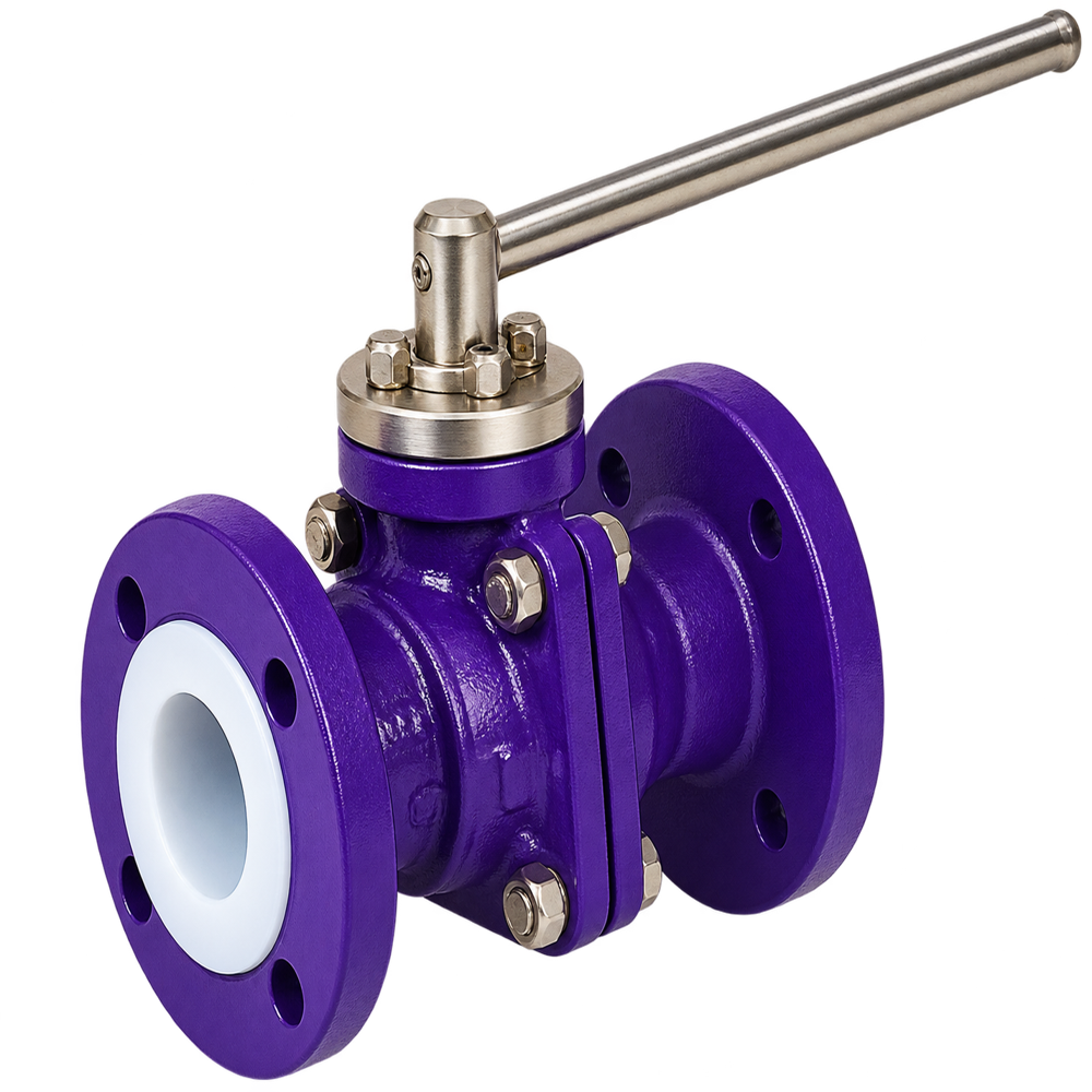 Ptfe Lined Ball Valve - Finish: Polished