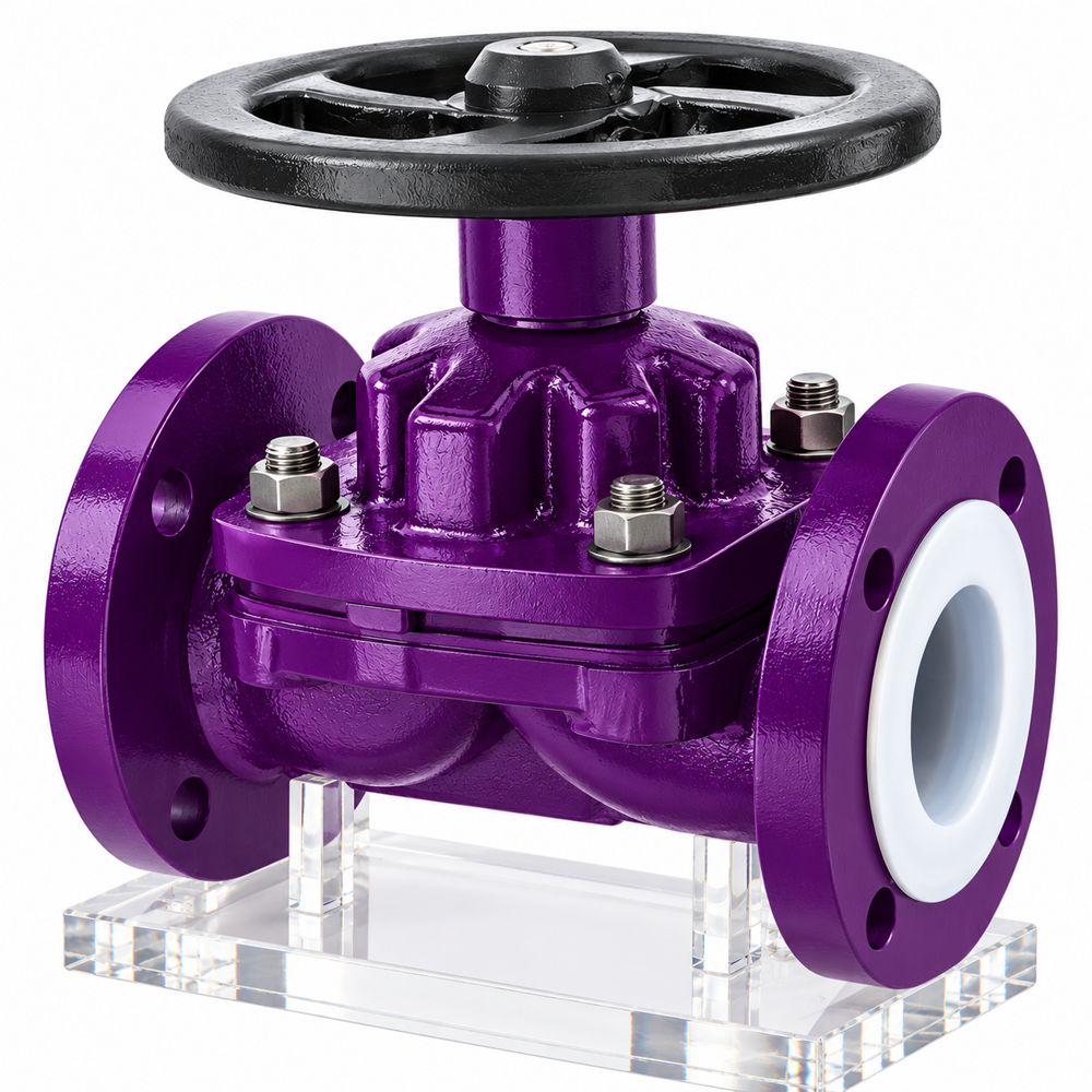 Industrial Ptfe Lined Diaphragm Valve - Port Size: Customized