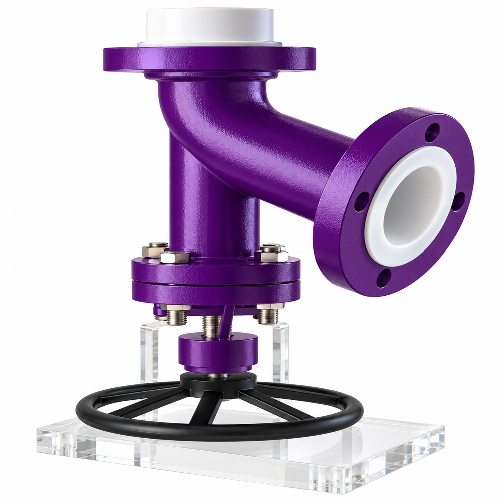 Ptfe Lined Flush Bottom Valve - Port Size: Customized