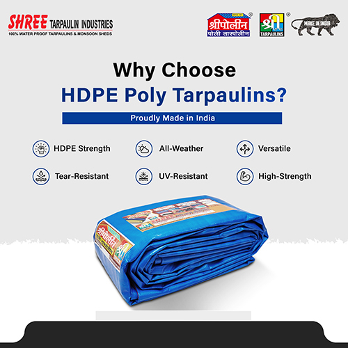 High Strength Hdpe Poly Tarpaulins - Color: Blue