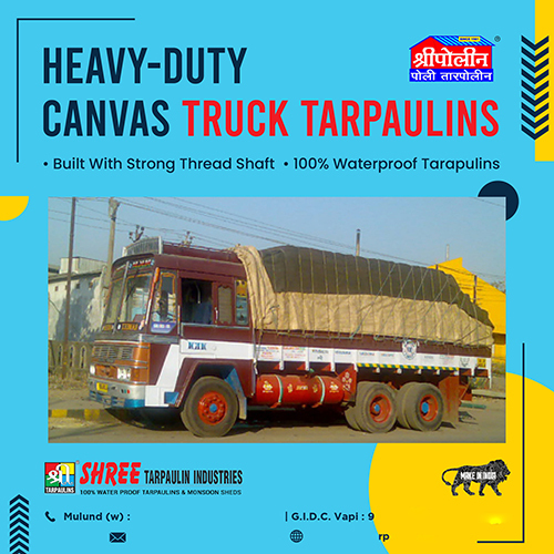 Heavy-Duty Canvas Truck Tarpaulins - Color: Green