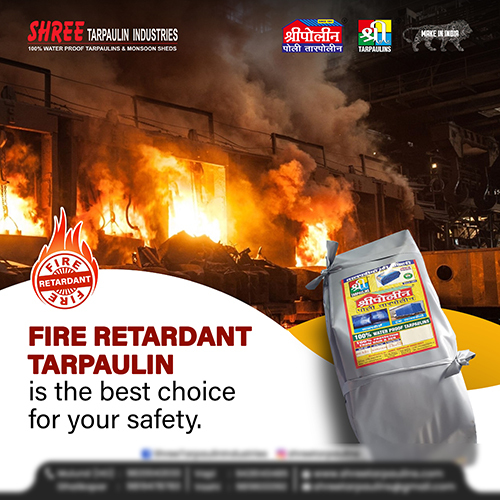 Blue Fire Retardant Tarpaulin