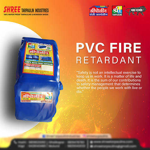 Blue Fire Retardant Tarpaulin