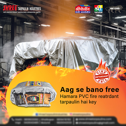 Blue Fire Retardant Tarpaulin