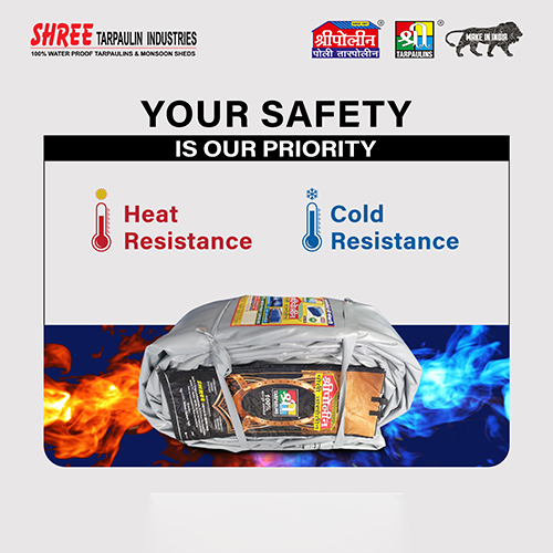 Blue Fire Retardant Tarpaulin