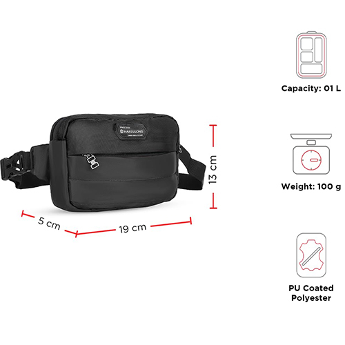 WeePack Cool 1L Black Waist Pack Sling Pouch