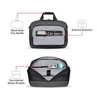 12L Grey Luminix Sleek Crossbody Laptop Messenger Briefcase Bag
