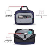 12L Navy Luminix Sleek Crossbody Laptop Messenger Briefcase Bag