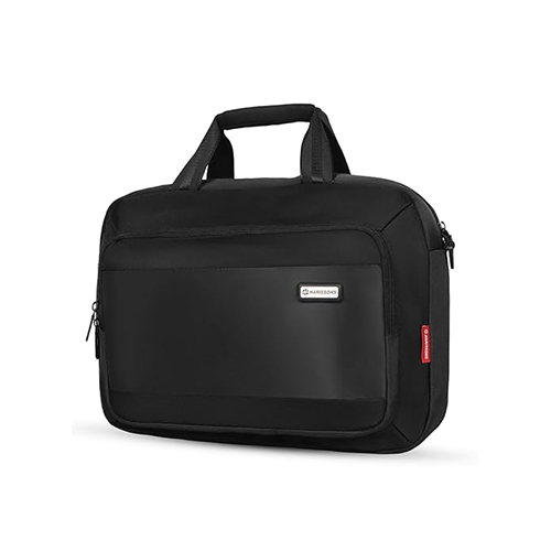 12L Black Luminix Sleek Crossbody Laptop Messenger Briefcase Bag