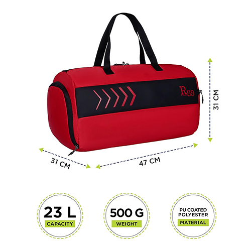 Fabio 23L Red Lightweight Gym Duffle Bag