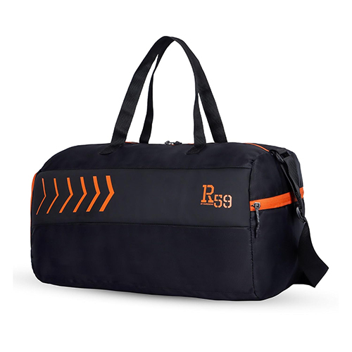 Fabio 23L Black And Orange Lightweight Gym Duffle Bag