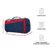 25L Blue And Red Dazzle Sporty Gym Duffle Bag