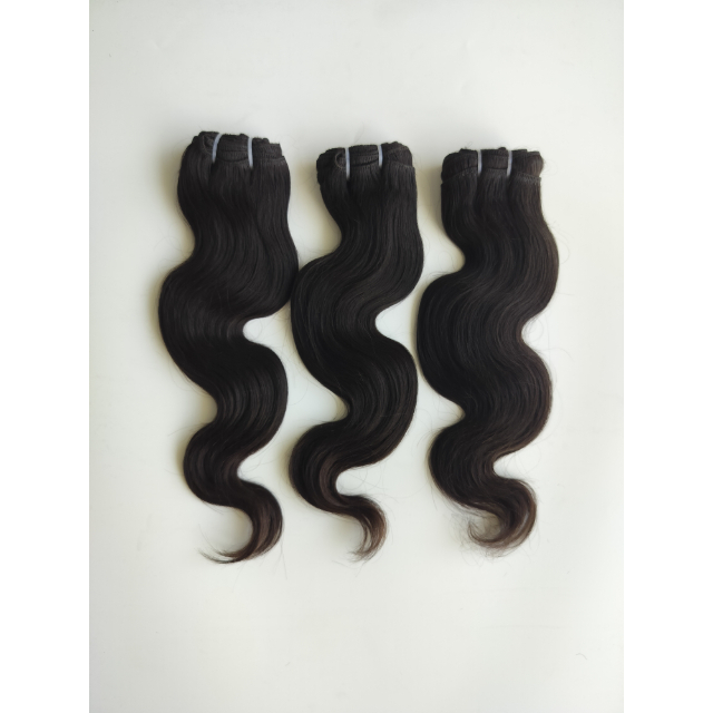 100% Real Body Wavy Weft Hair Extensions - Color: Natrual Black And Brown