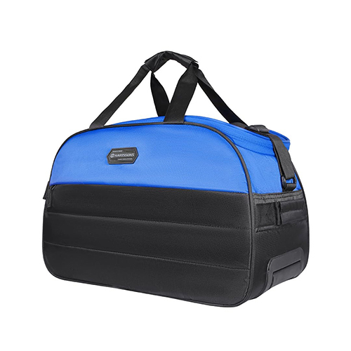 Wingman Polyester 44L Black And Royal Duffle Trolley Bag
