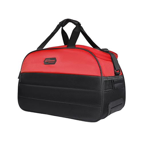 Wingman Polyester 44L Black And Red Duffle Trolley Bag