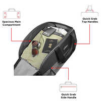 Wingman Polyester 44L Black And Grey Duffle Trolley Bag