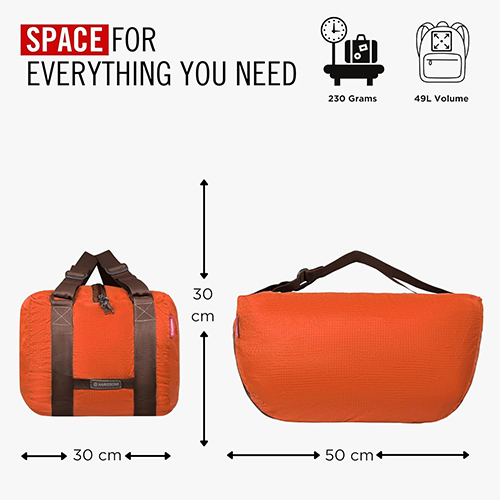 Live It Polyester 49L Orange Duffle Gym Bag
