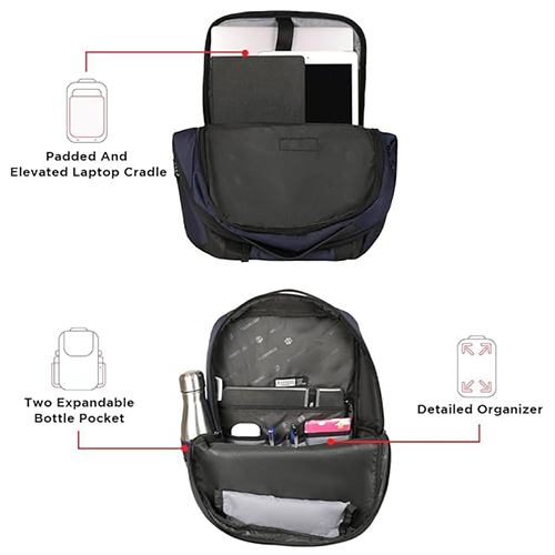 Phoenix 20L Navy Casual Laptop Backpack
