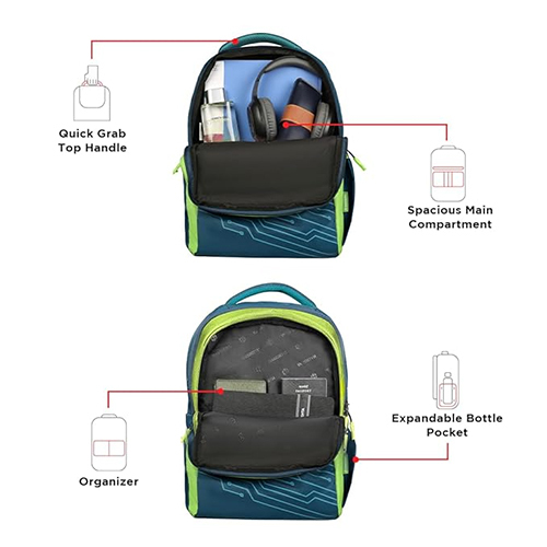 Virtual 31L Imperial Green School Bag