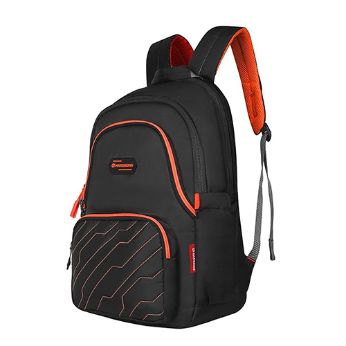 ZAP 28L Black And Orange Casual College Backpack