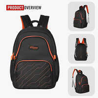 ZAP 28L Black And Orange Casual College Backpack