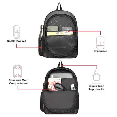Roadway 29L Black Dark Grey School Bag