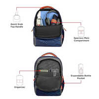 Virtual 31L Navy Blue-Orange School Bag