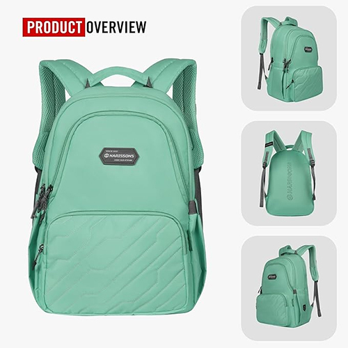 ZAP 28L Mint Green And Grey Casual College Backpack