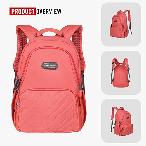 ZAP 28L Coral And Grey Casual College Backpack