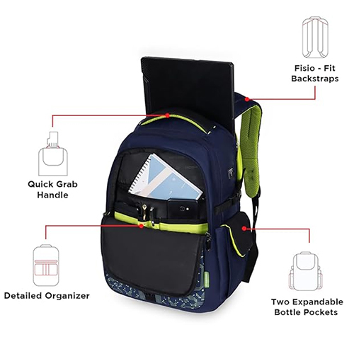 Electrozen 32L Navy Blue-Green Laptop Backpack