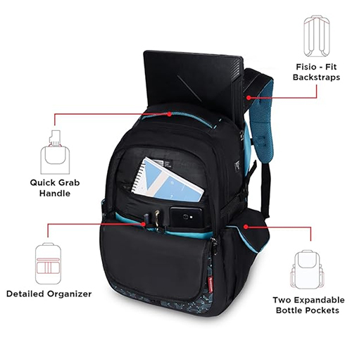 Electrozen 32L Black-Teal Laptop Backpack