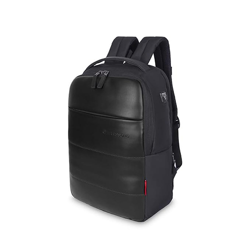 Zenith 16L Black Compact Vegan Leather Laptop Backpack