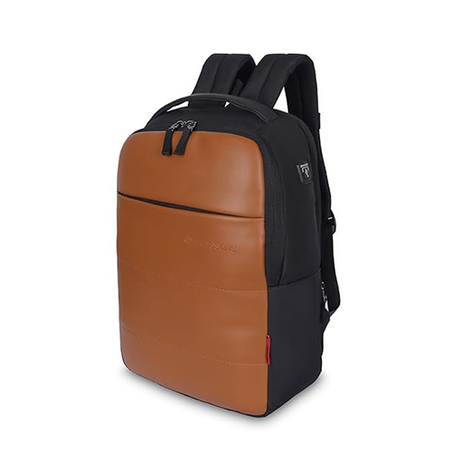 Zenith 16L Tan Compact Vegan Leather Laptop Backpack
