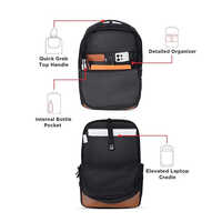 Zenith 16L Tan Compact Vegan Leather Laptop Backpack