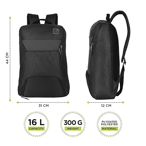 R59 Byte 18l Black Laptop Backpack - Capacity: 16 Ltr