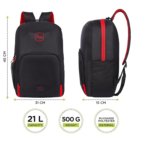 R59 Avian 24L Black And Red Lightweight And Durable Casual Backpack