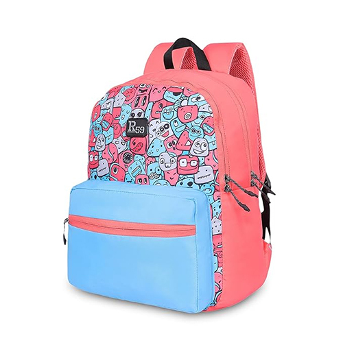R59 Doodle 20L Coral-Blue School Backpack