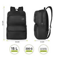 R59 Iris 15L Black Laptop Backpack