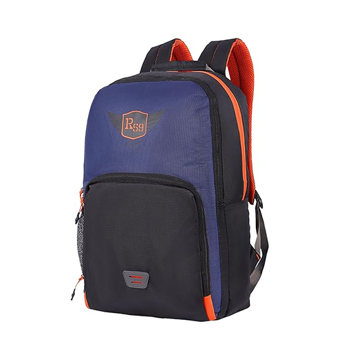 R59 Avian 24L Navy Blue And Orange Lightweight And Durable Casual Backpack