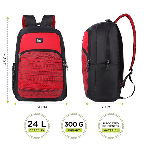 R59 Tribex 24L Black-Red Lightweight And Durable Casual Backpack