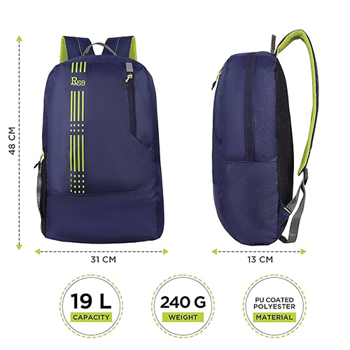 R59 Grid By Harissons 19L Navy-Green Lightweight And Durable Casual Backpack